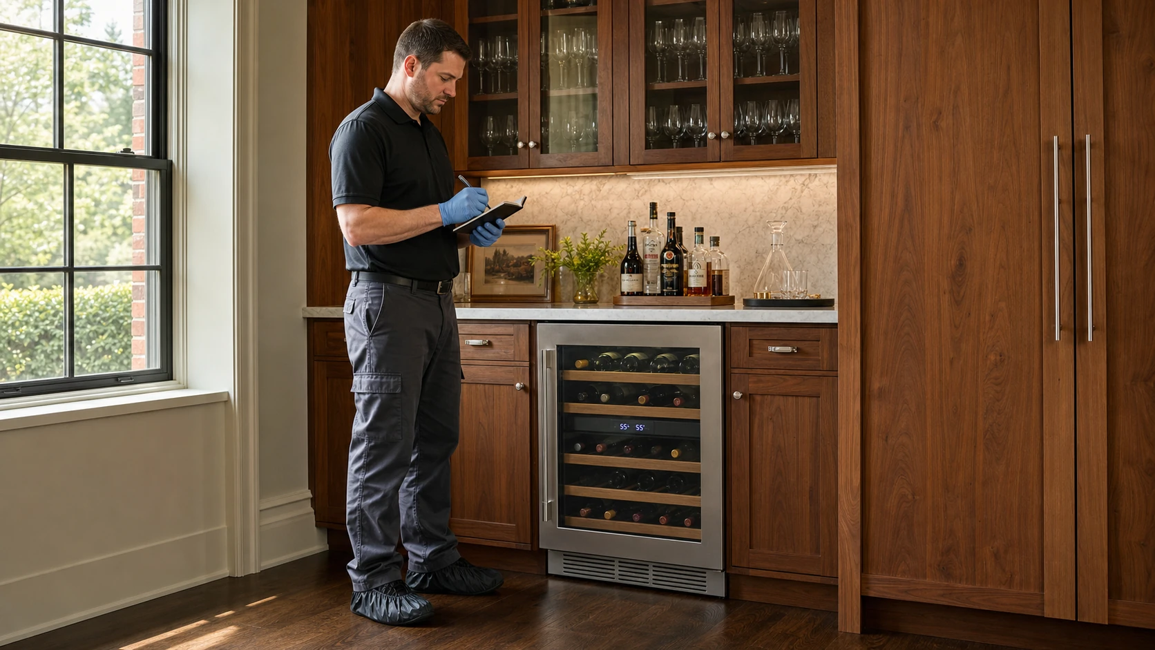 Built-in wine cooler diagnostic visit in the service area